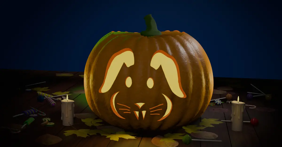 halloween bunny pumpkin lantern 11