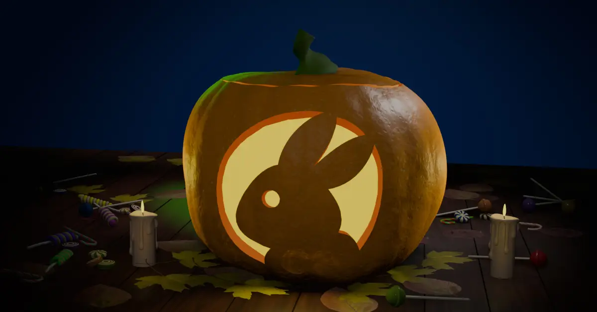 halloween bunny pumpkin lantern 12