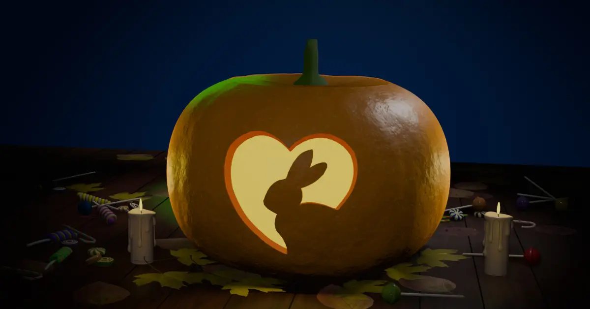 halloween bunny pumpkin lantern 2