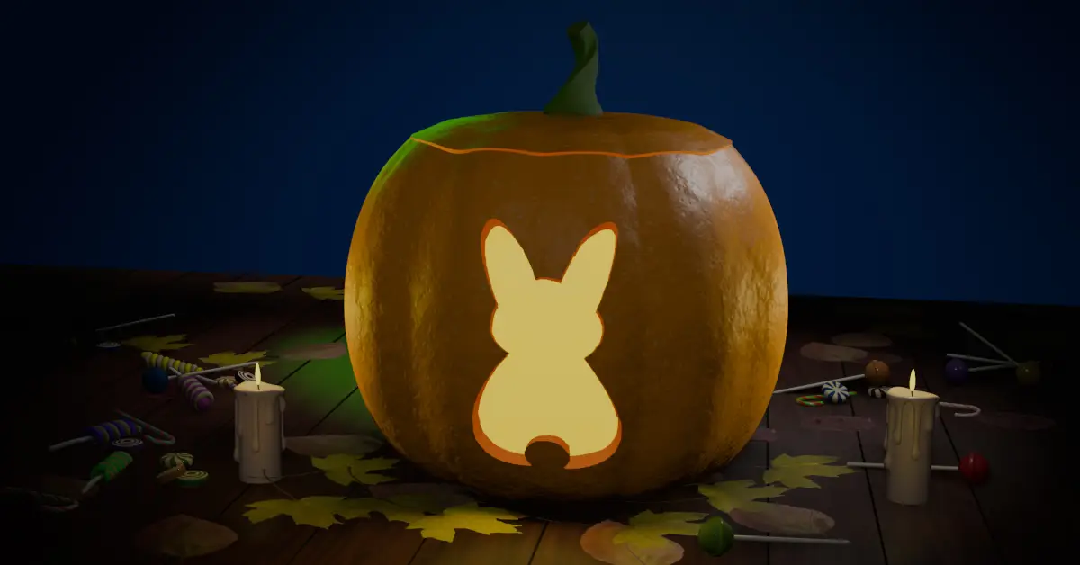 halloween bunny pumpkin lantern 6