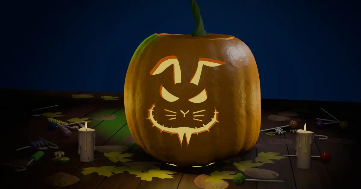 halloween bunny pumpkin lantern 8