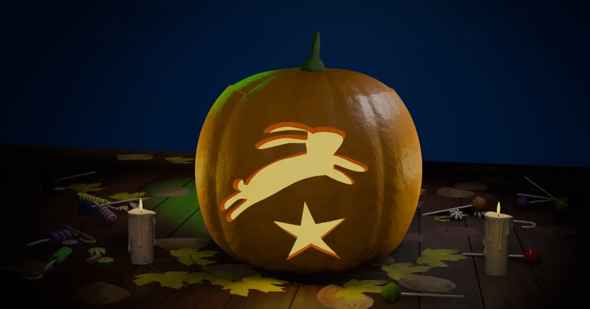 halloween bunny pumpkin lantern 9