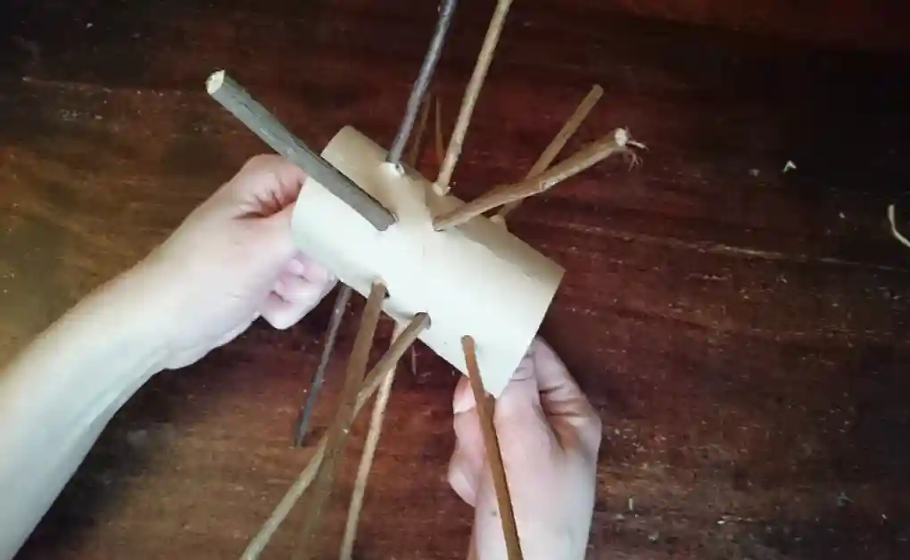 rabbit toy toilet roll twig tree pt2